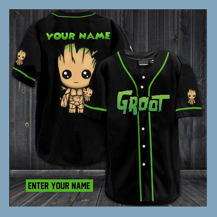Groot custom name Baseball Jersey 4