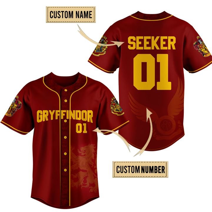 Gryyfindor Custom Baseball Jersey Shirt