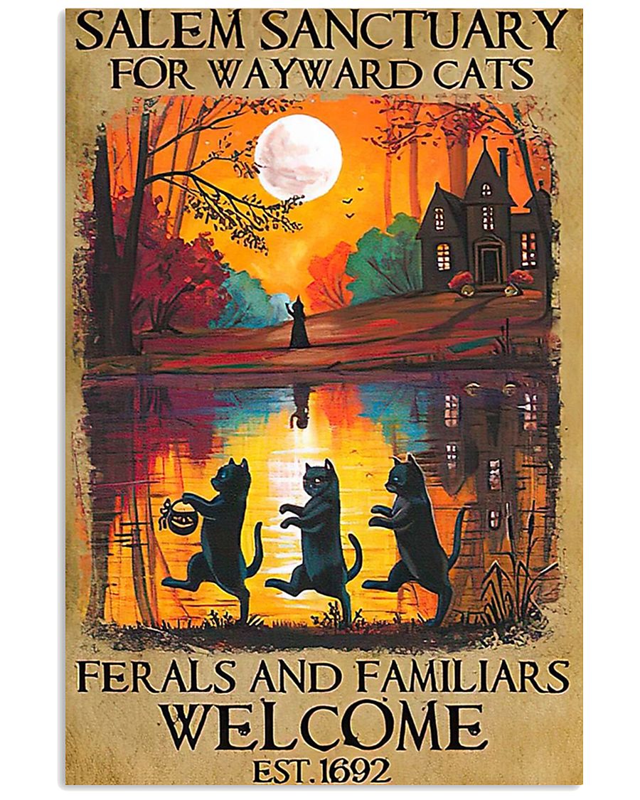 Halloween Salem sanctuary for wayward cats ferals and familiars poster