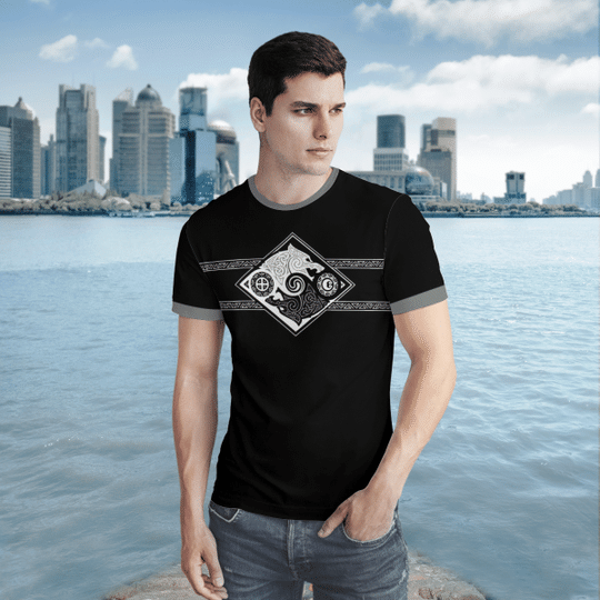 Hati And Skoll 3d Hoodie And Shirt 3 Hati And Skoll Valknut Shield 3d Hoodie And Shirt4