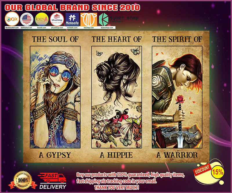 Hippie Girl the soul of a gypsy the heart of a hippie poster