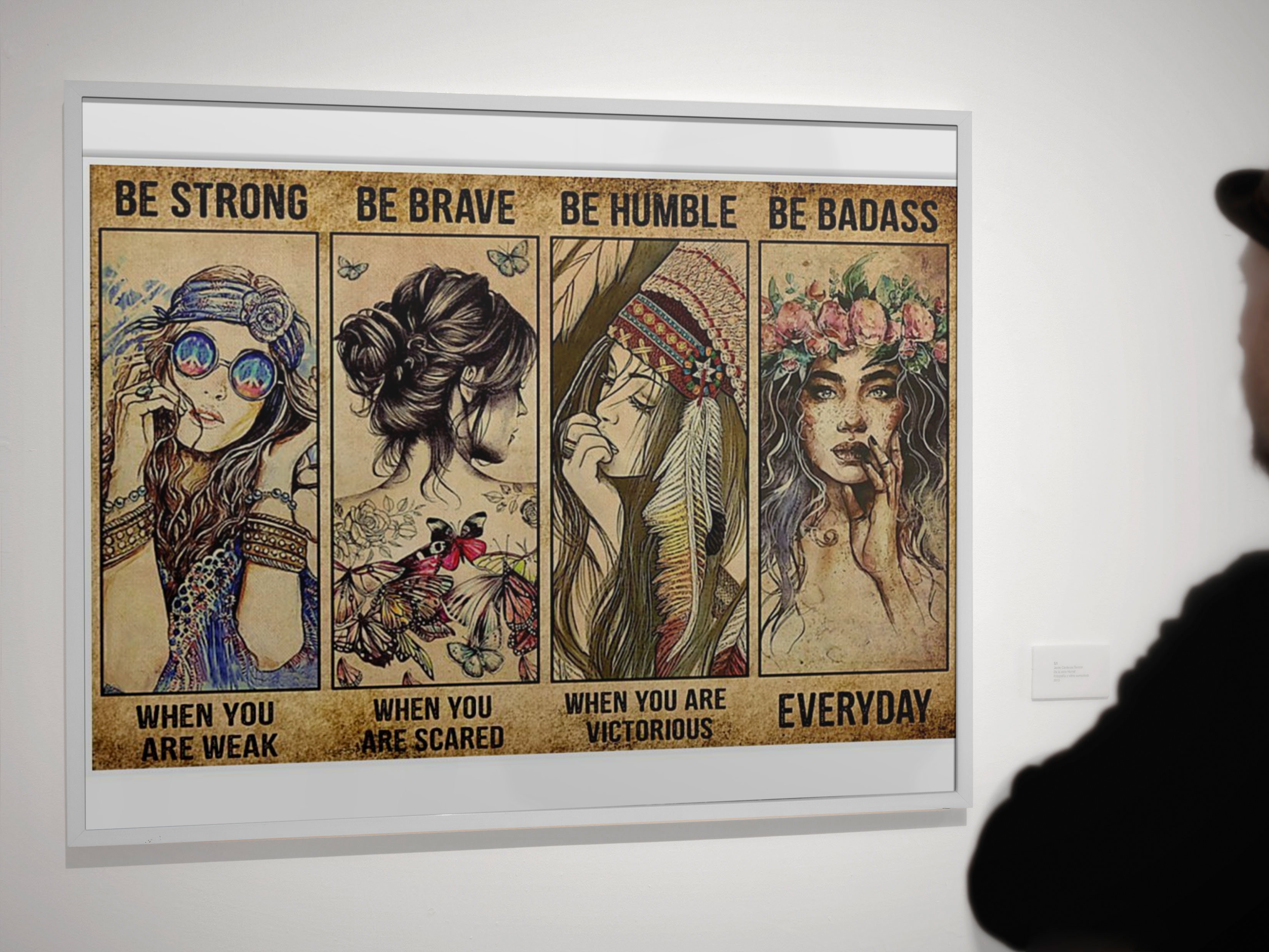 Hippie girl be strong be brave be humble be badass poster