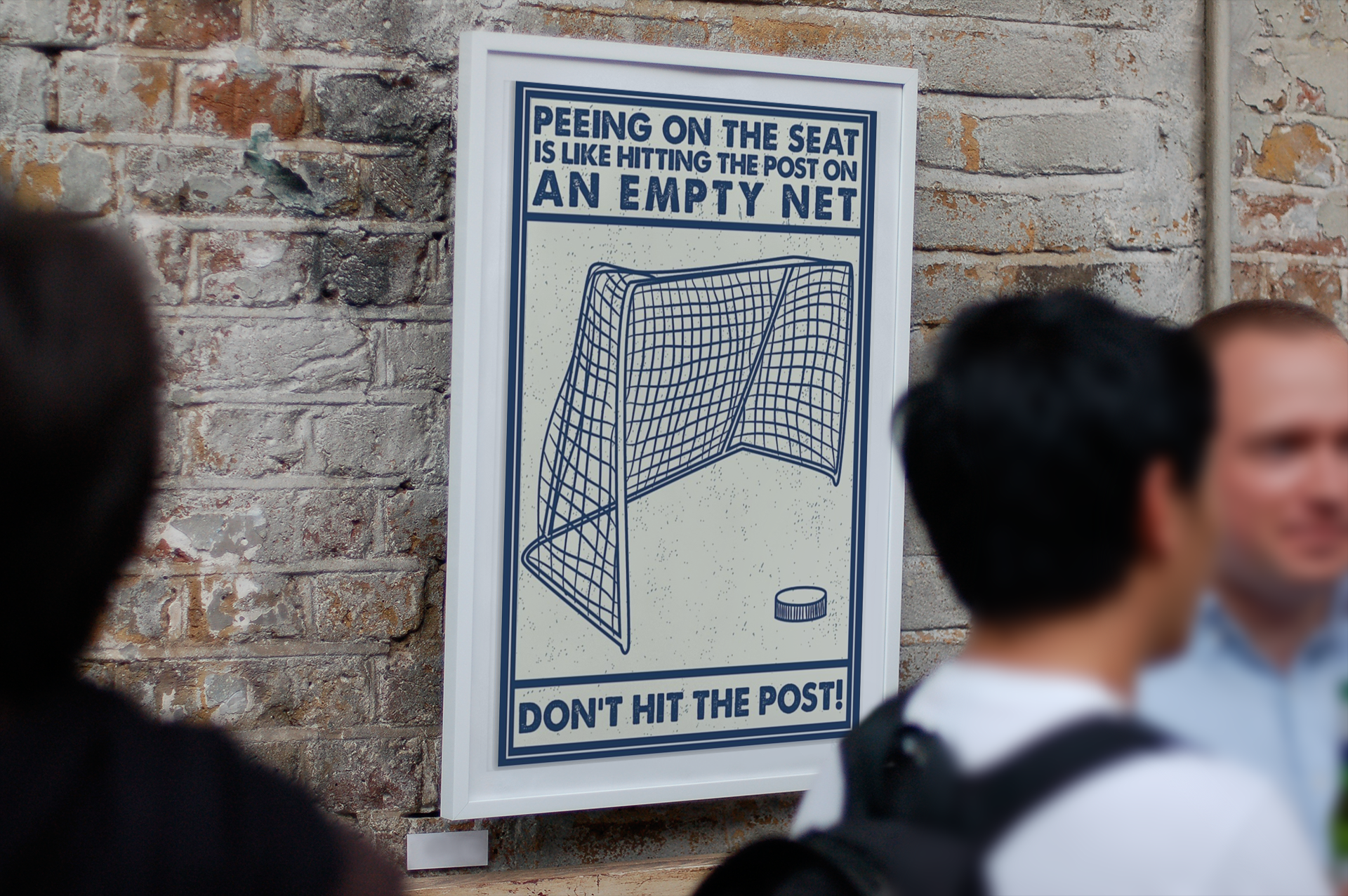 Hockey dont hit the poster peeing on the seat poster