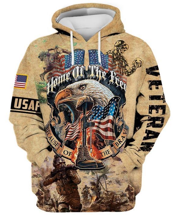 Home of the free because of the brave Eagles American flag 3D hoodie 3 HomeofthefreebecauseofthebraveEaglesAmericanflagDhoodie
