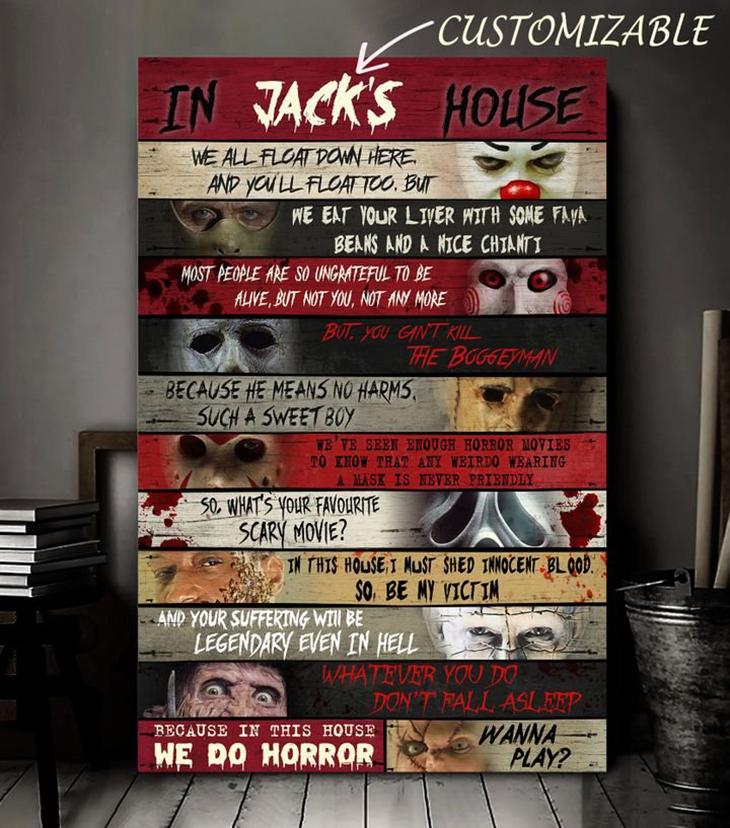 Horror character custom name house poster canvas