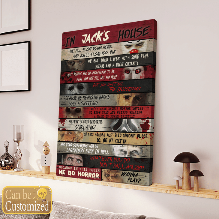 Horror character custom name house poster canvas5