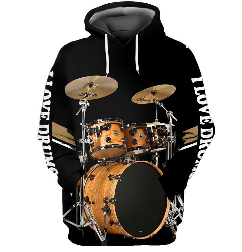 I love Drummer 3D hoodie