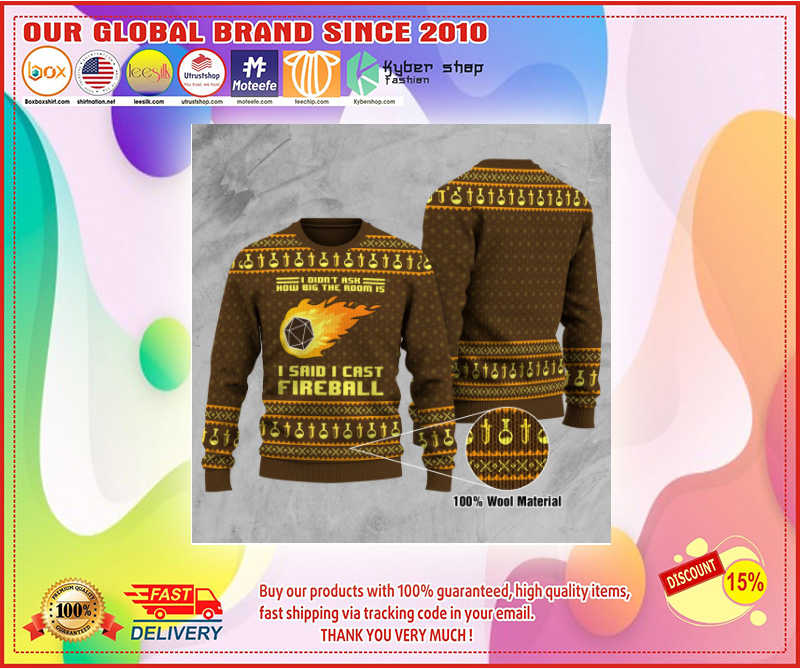 I said i cast fireball ugly christmas sweater 1 I said i cast fireball ugly christmas sweater