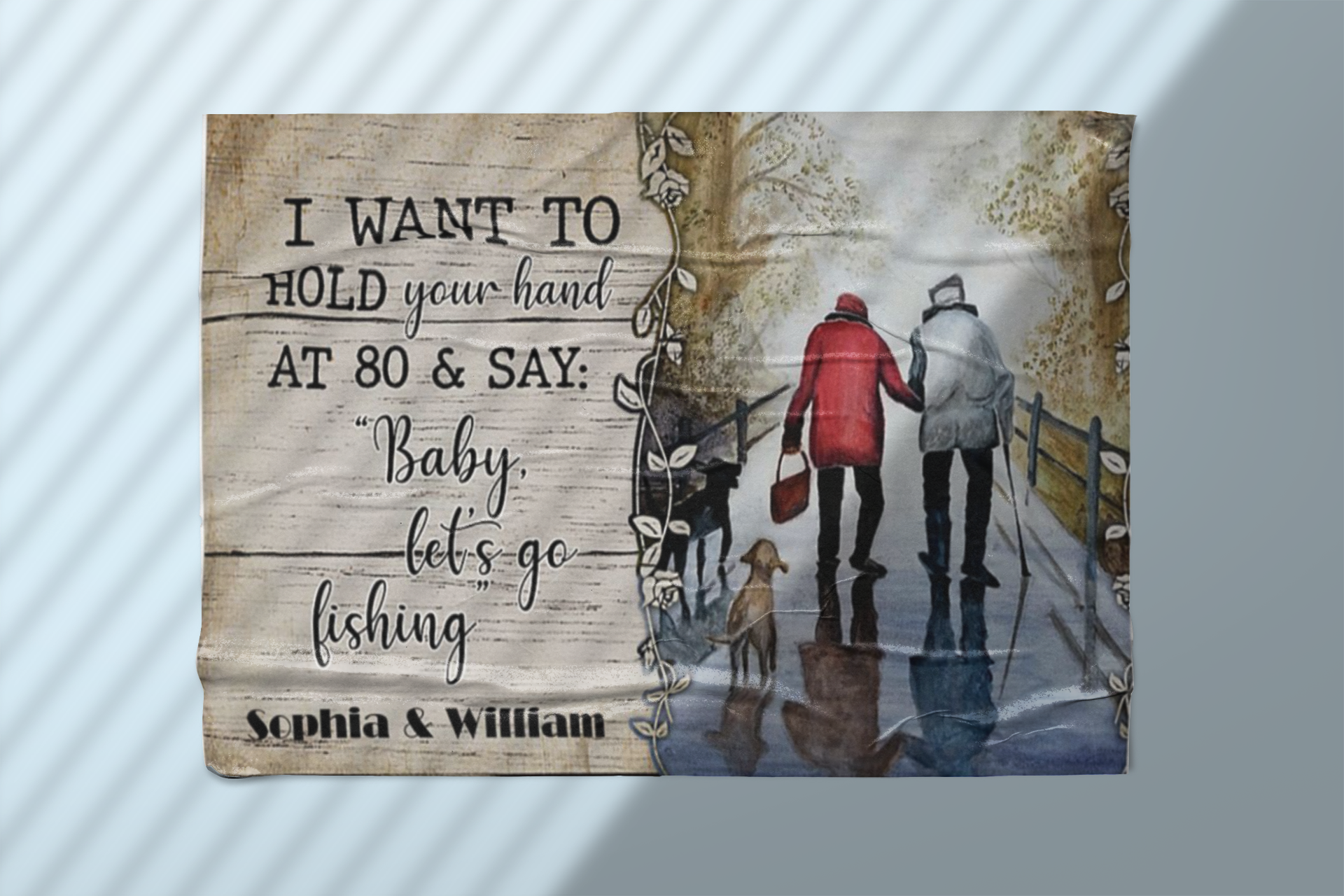 I want to hold your hand at 80 and say fishing custom name poster 9 Iwanttoholdyourhandatandsaybabylet'sgofishingposter