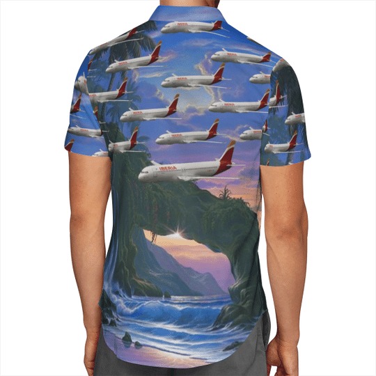 Iberia airbus A320200 hawaiian shirt 3 Iberia airbus A320200 hawaiian shirt 2