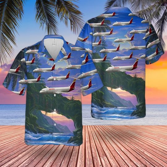 Iberia airbus A320200 hawaiian shirt 2 Iberia airbus A320200 hawaiian shirt 3