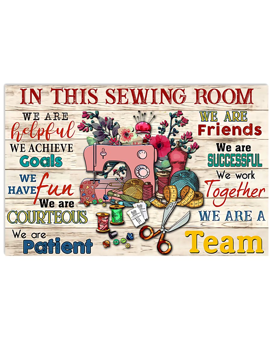 In this sewing room poster