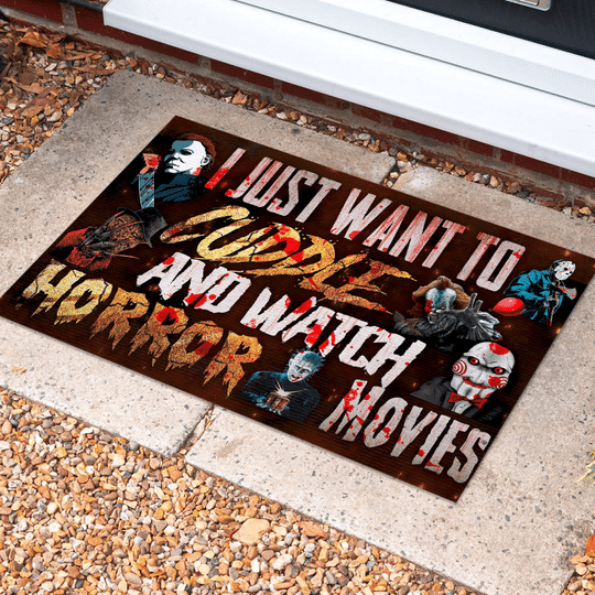 I Just To Cuddle And Watch Horror Movies Doormat