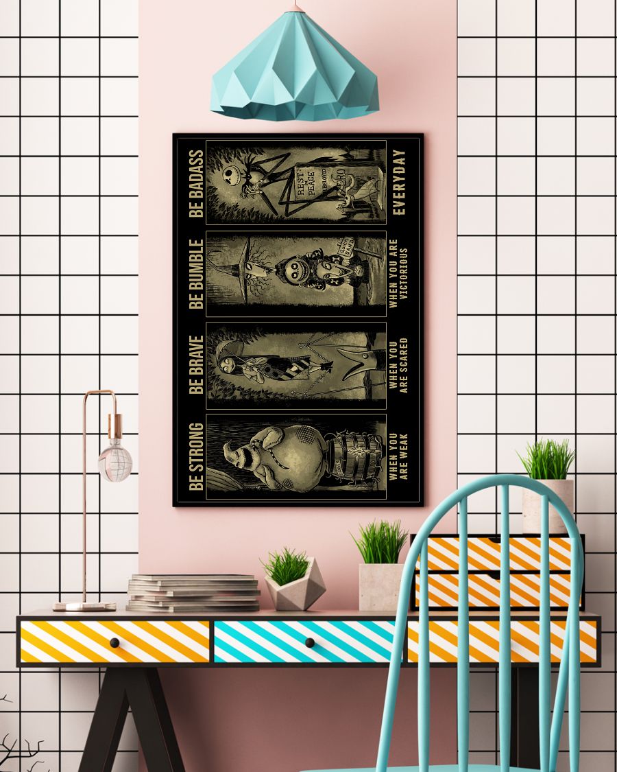 Jack, Sally, Oogie, Mayor, Lock Shock and Barrel be strong be brave poster