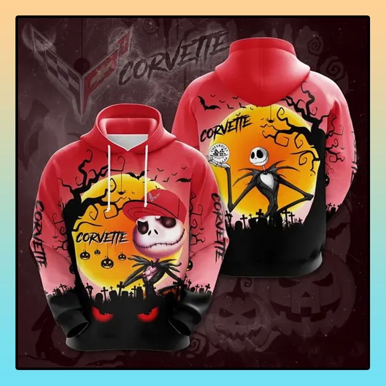 Jack Skellington Chevrolet Corvette All over print 3d hoodie1