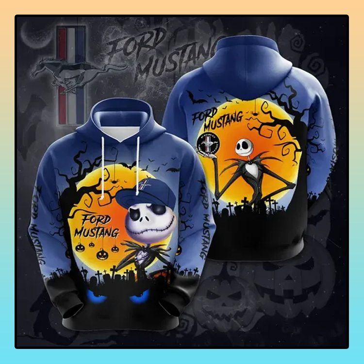 Jack Skellington Ford Mustang All over print 3d hoodie 5 Jack Skellington Ford Mustang All over print 3d hoodie4