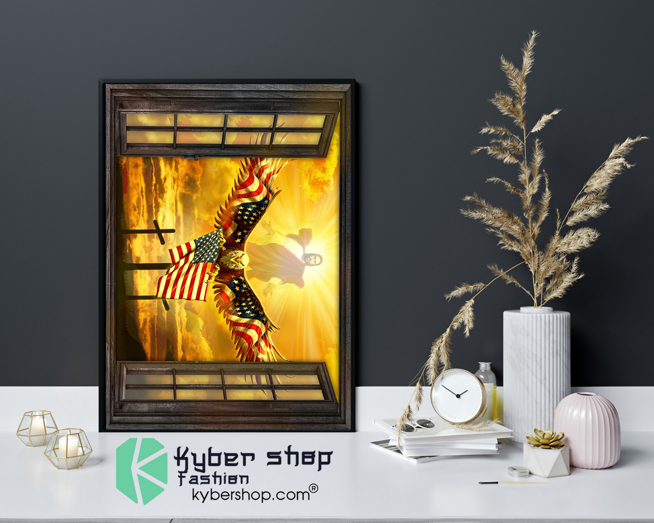 Jesus American eagle in the sky have faith poster 4