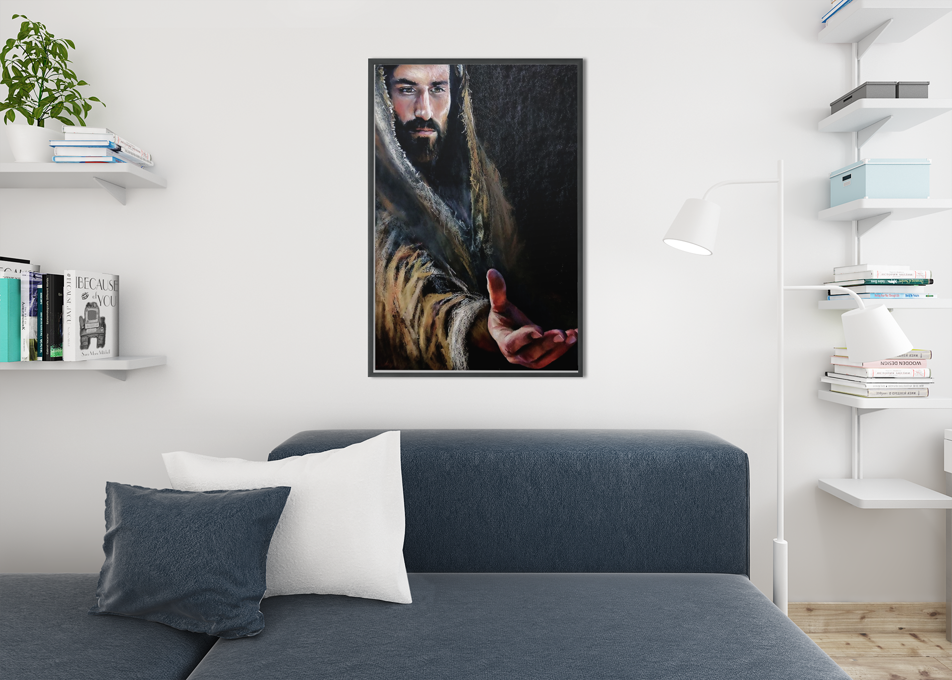 Jesus praying to his father poster