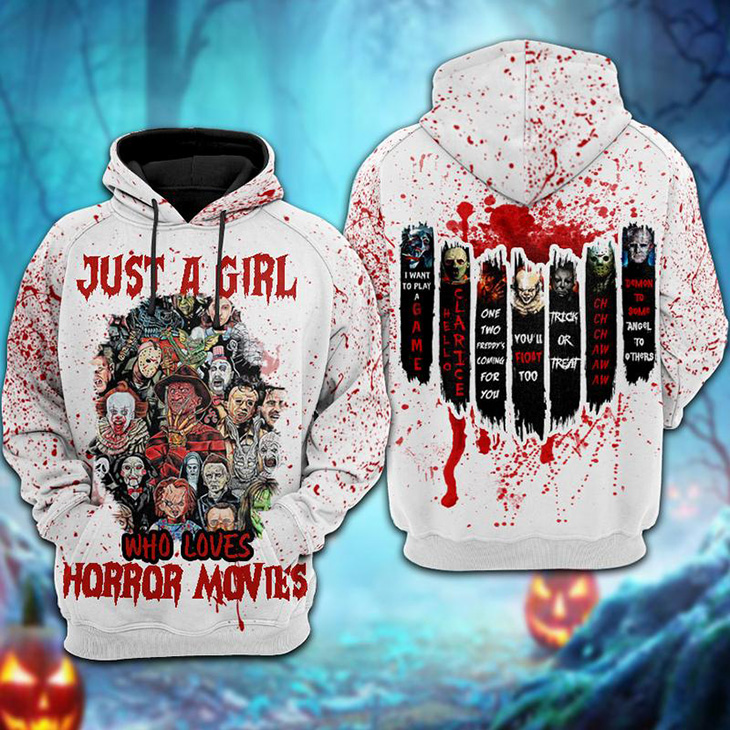 Just A Girl Who Loves Horror Movies 3D Hoodie