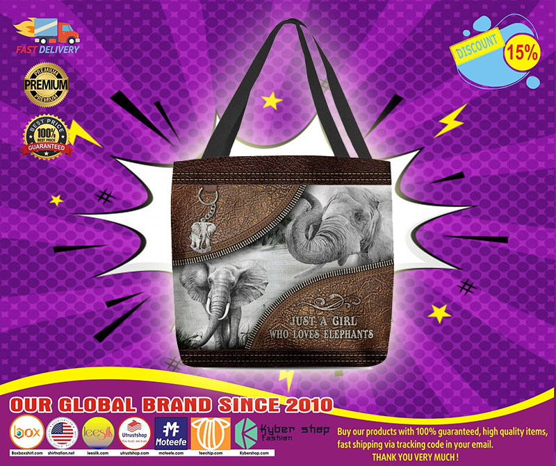 Just a girl who loves elephants tote bag 3 Just a girl who loves elephants tote bag