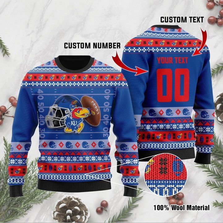 Kansas Jayhawks Custom Ugly Christmas Sweater 1