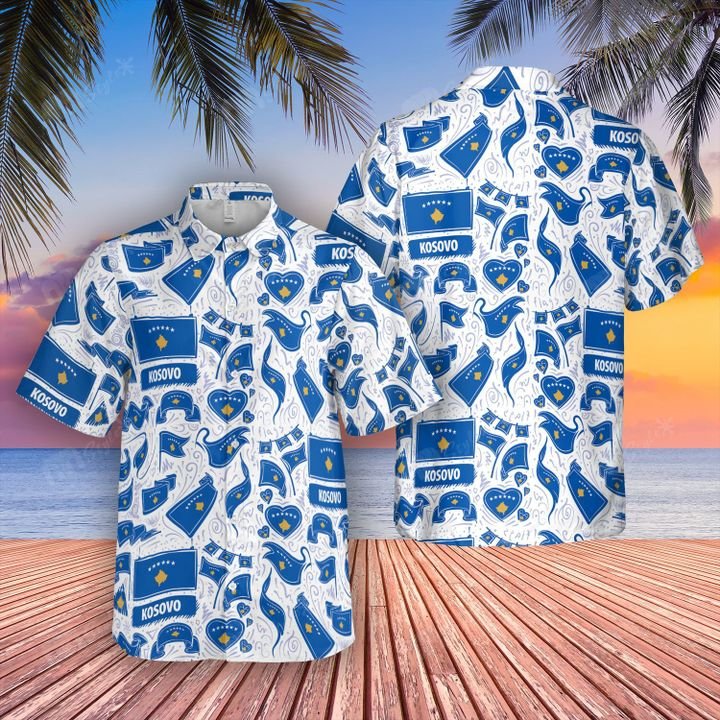 Kosovo flag hawaiian shirt and short 8 Kosovo flag hawaiian shirt and short 1
