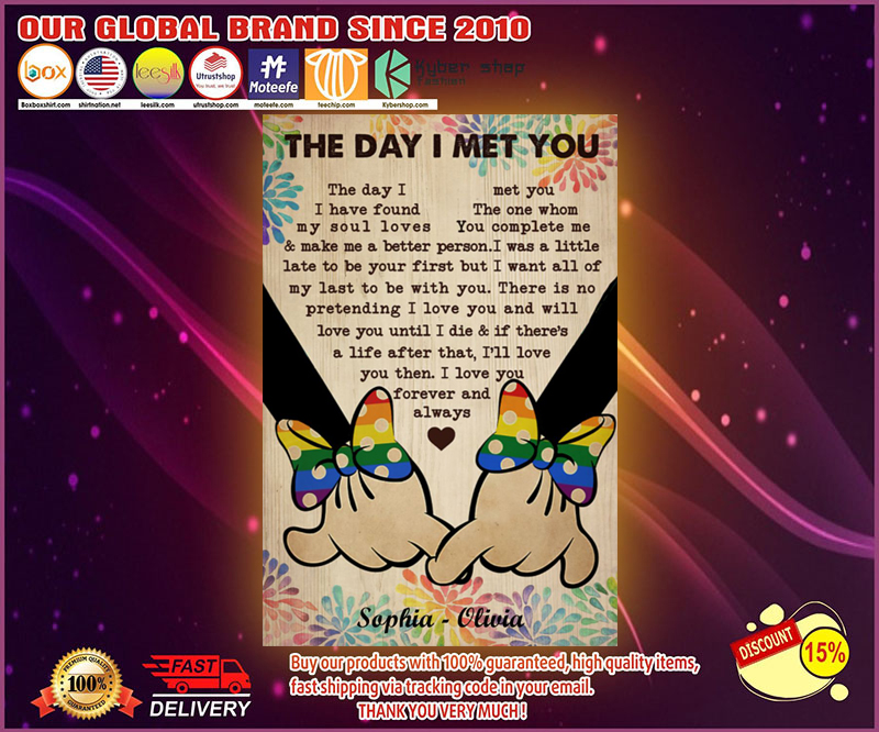 LGBT Lesbian The day I met you custom personalized name poster