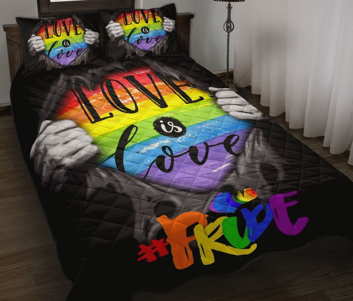 LGBT love is love quilt bedding set