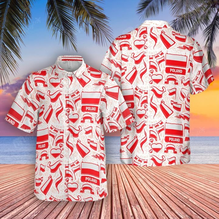 Poland flag hawaiian shirt and short 1