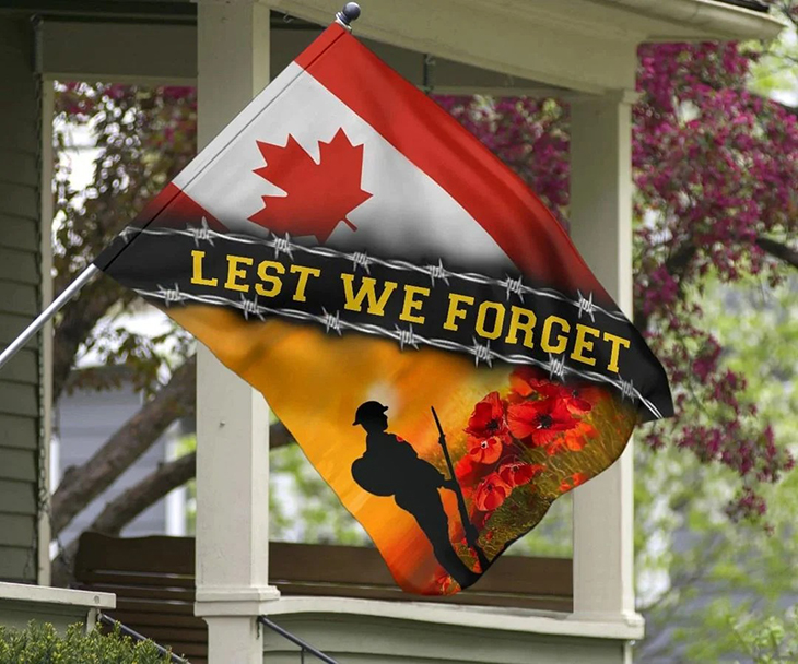 Lest We Forget Canada Flag Honor Canadian Veteran Decor Remembrance Day Gift4