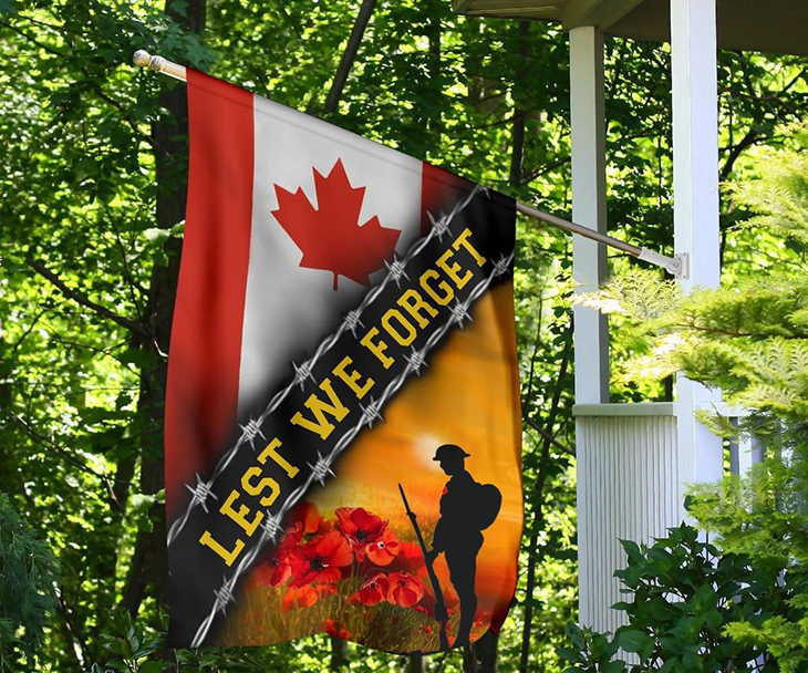 Lest We Forget Canada Flag Honor Canadian Veteran Decor Remembrance Day Gift5
