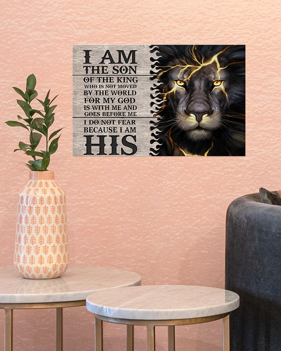 Lion I am the son of the king who is not moved by the world for my god poster