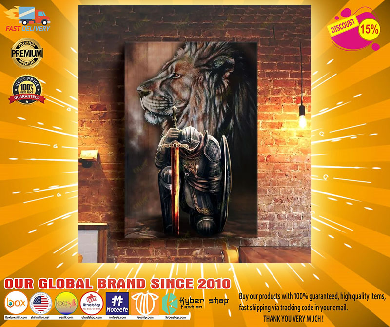 Lion and Warrior knight Canvas