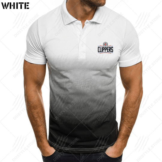 Los Angeles Clippers men gradient polo shirt1