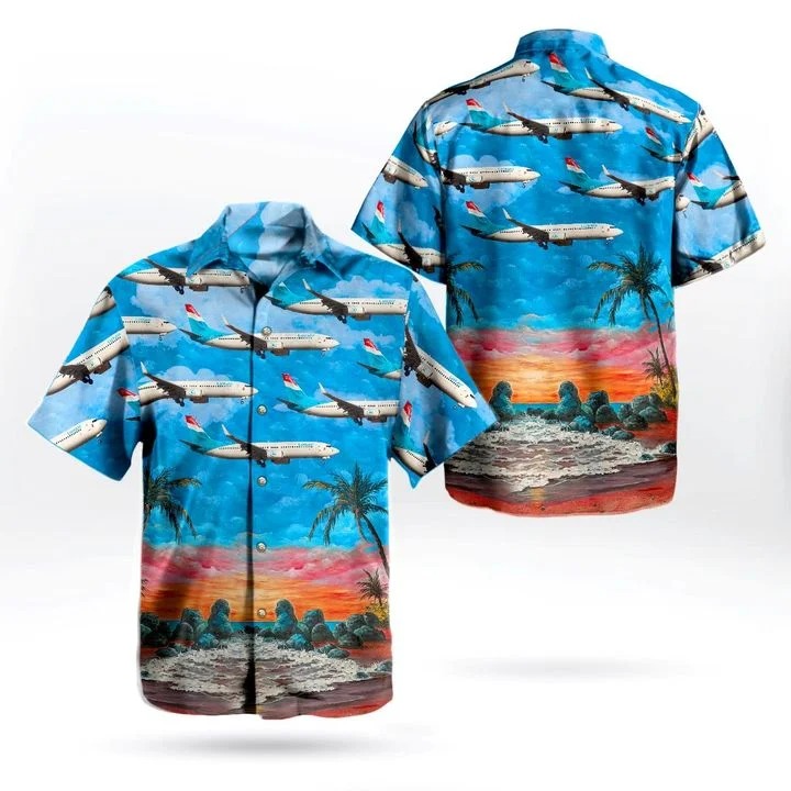 Luxair Boeing 737 8k5 Hawaiian Shirt