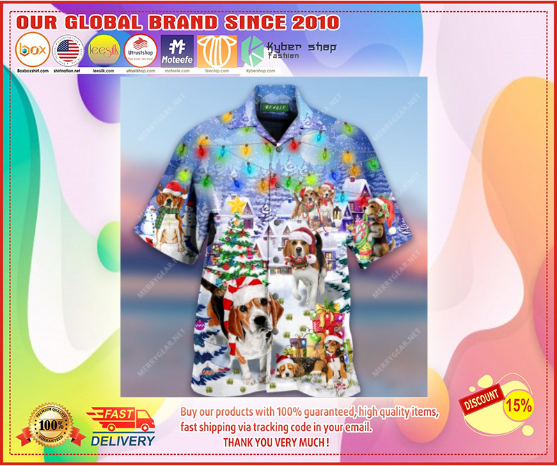 Merry Beagle Christmas Unisex Hawaiian Shirt