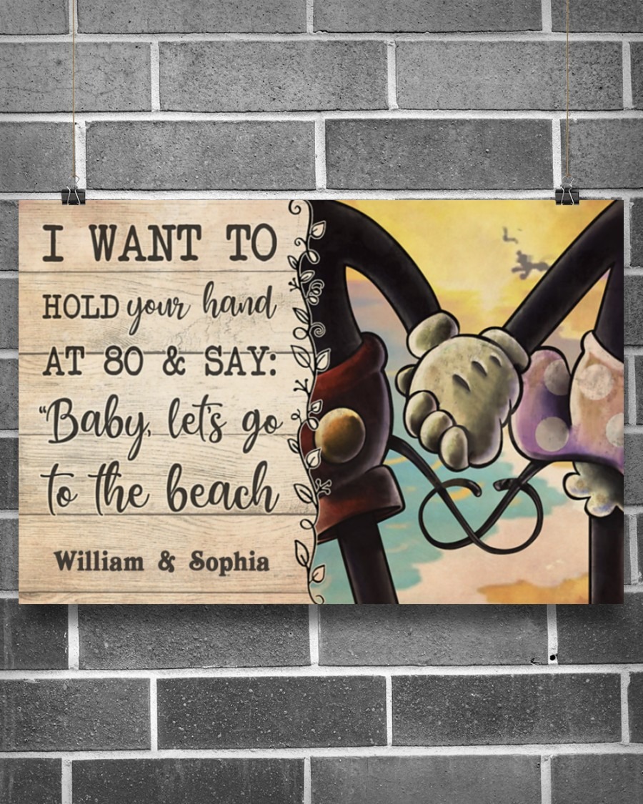 Mickey I want to hold your hand custom name poster