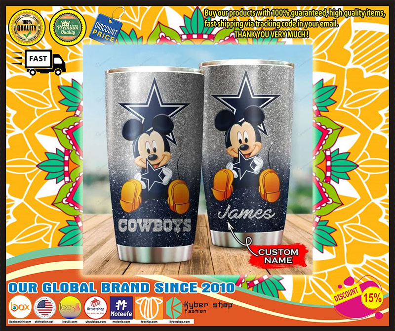 Mickey Mouse Dallas Cowboys custom name Tumbler