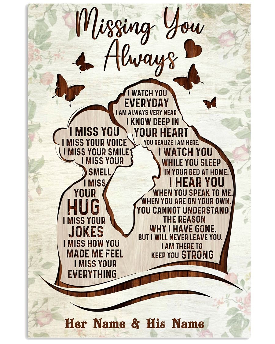 Missing you always custom name poster