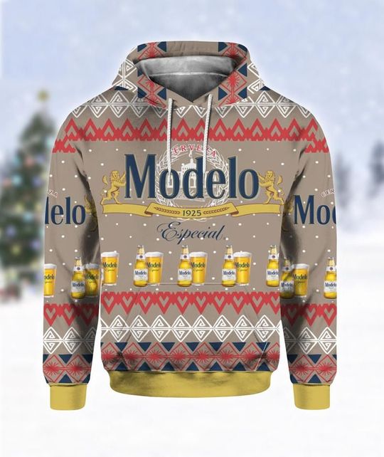 Modelo Especial beer all over print 3d hoodie