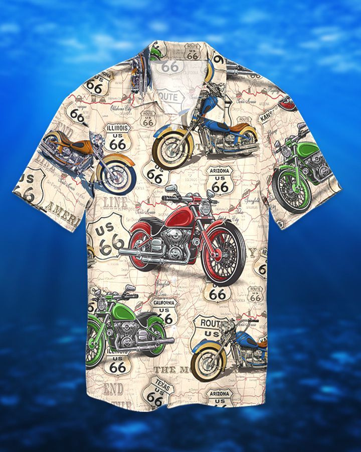 Motorcycle Route 66 Hawaiian Shirt