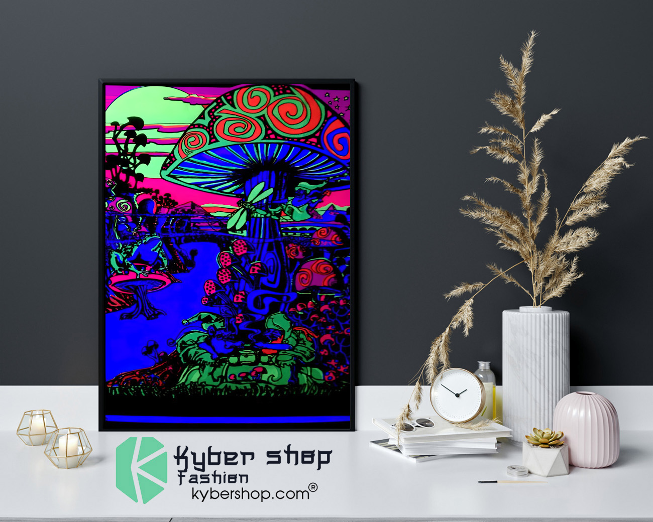 Mushroom Trippy black light poster 4