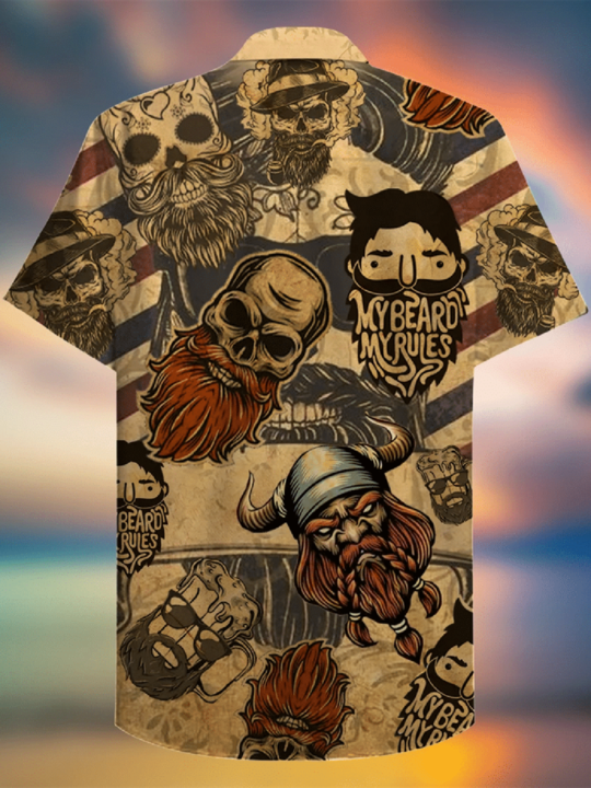 My Beard My Rules Skull Hawaiian Shirt 11 My Beard My Rules Skull Shirt