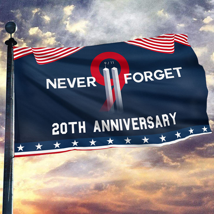 Never Forget 9.11 Two Towers 20Th Anniversary Flag