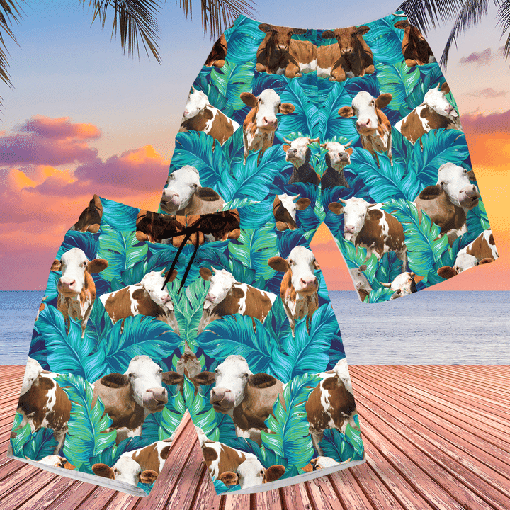 Simmental cattle Hawaiian shorts