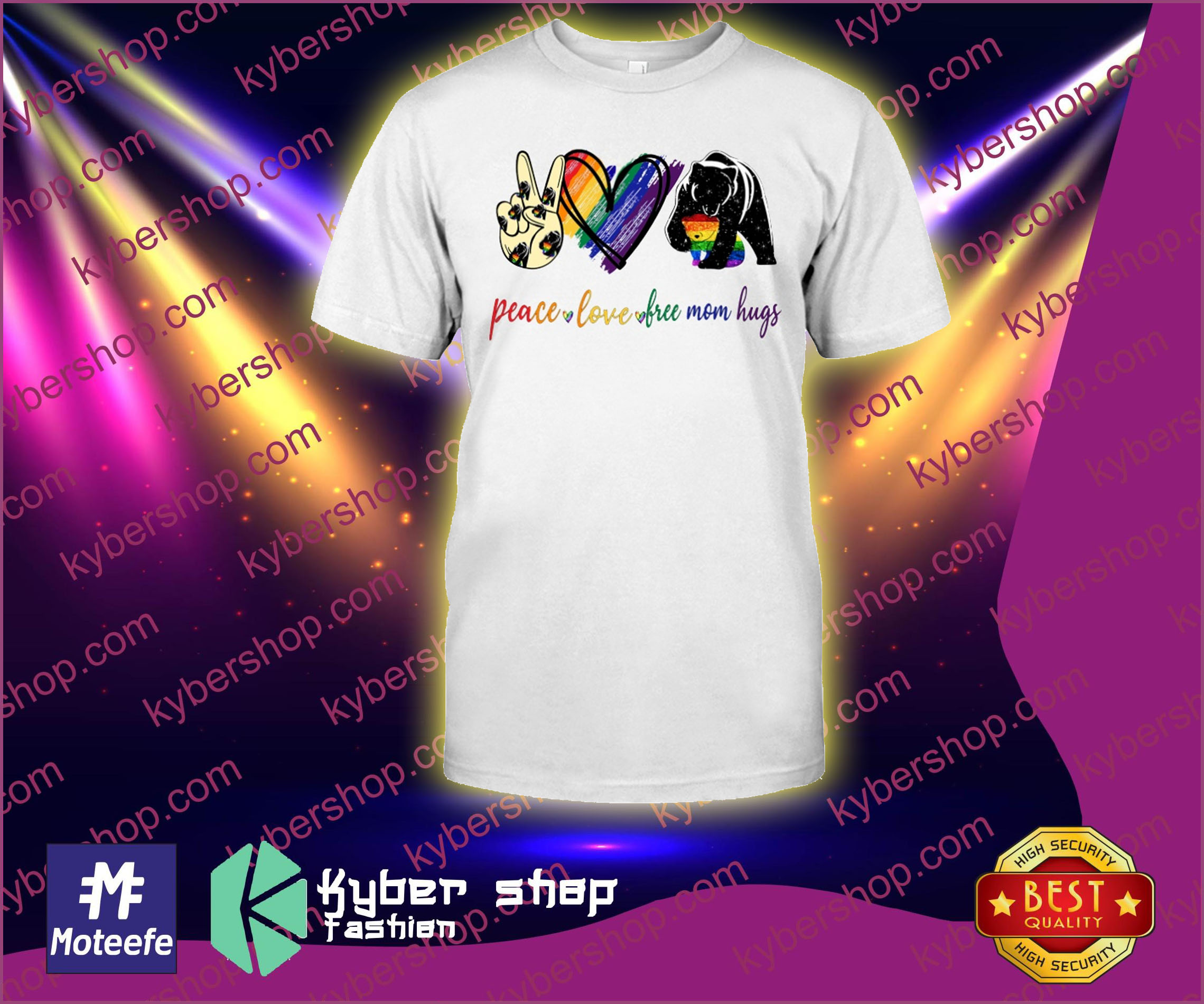 Peace love bear mom hugs shirt