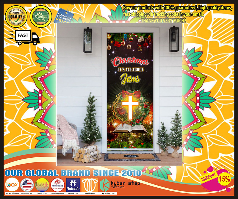 Personalized Christmas Its All About Jesus Door Cover