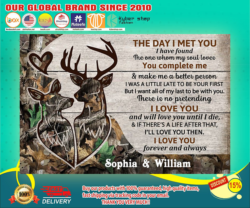 Personalized Deer The day I met you custom name poster