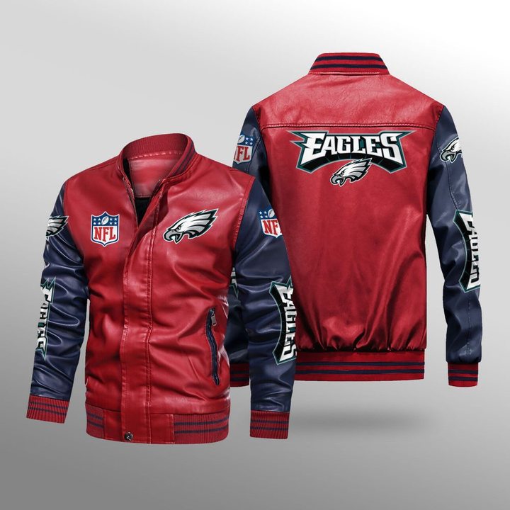 Philadelphia Eagles Leather Bomber Jacket 3 Philadelphia Eagles Leather Bomber Jacket3