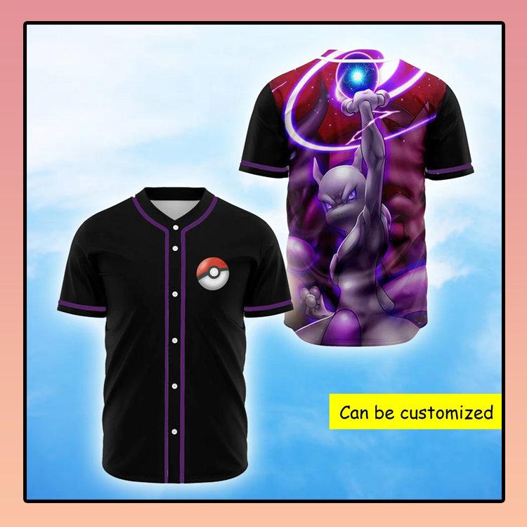 Pokemon ball Mewtwo baseball Jersey Shirt2